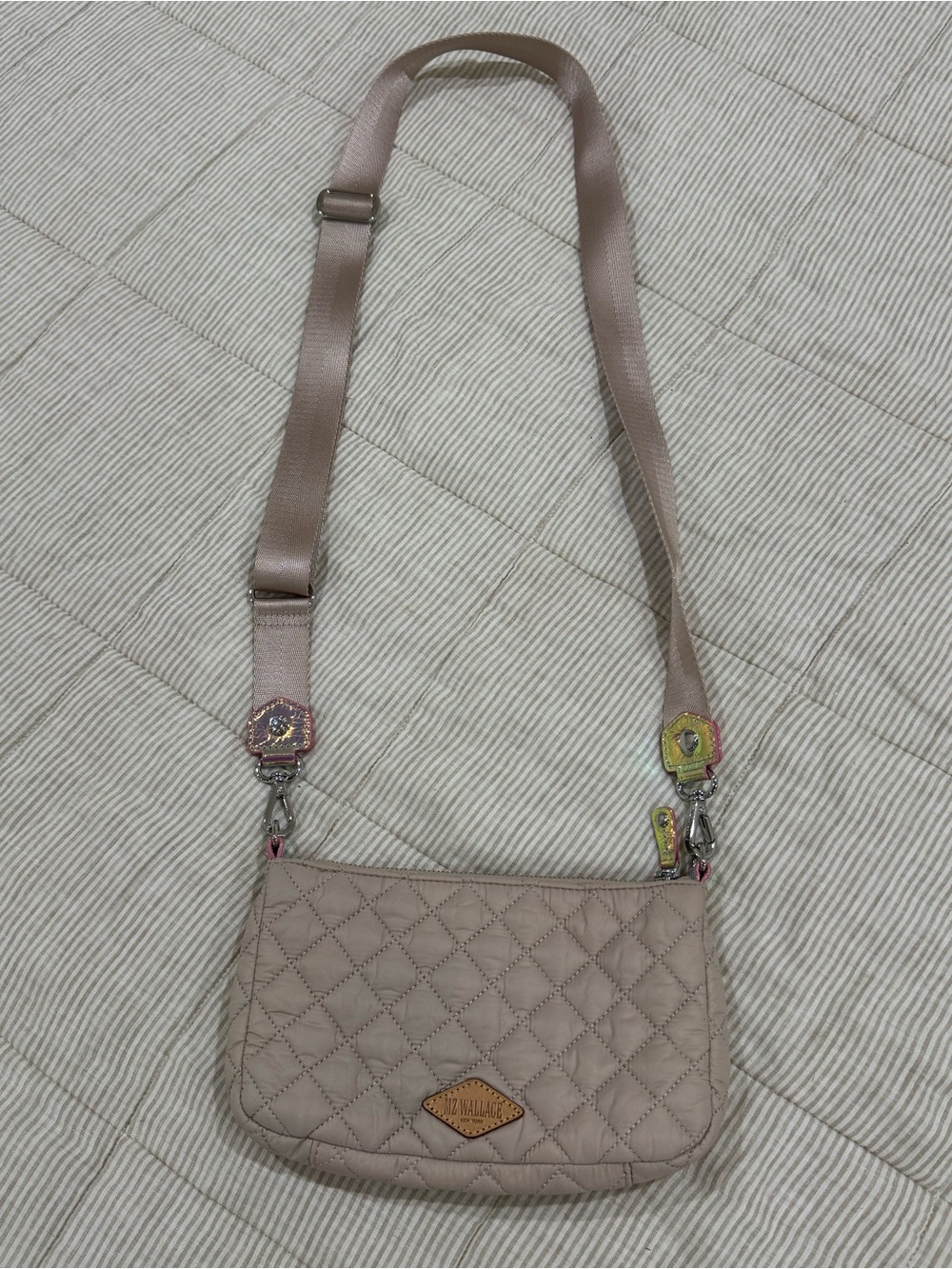 EUC MZ Wallace Quilted Crossbody Bag in Taupe - Picture 2 of 6